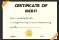 Safe Driving Certificate Template 3