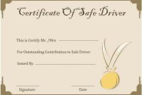 Safe Driving Certificate Template 5