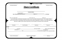 Shareholding Certificate Template 6