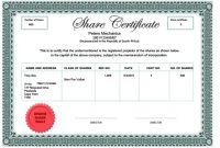 Shareholding Certificate Template 9
