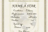 Star Naming Certificate Template 4