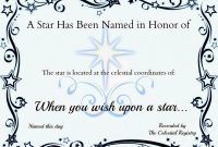 Star Naming Certificate Template 6