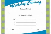 Workshop Certificate Template 2