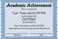 Academic Award Certificate Template 143