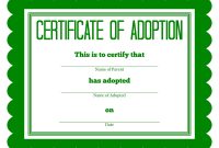 Adoption Certificate Green