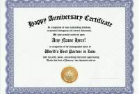 Anniversary Certificate Template Free 10