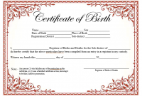 Birth Certificate Templates for Word 2