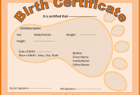Birth Certificate Templates for Word 5