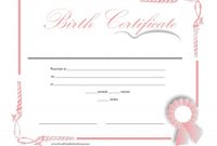 Birth Certificate Templates for Word 9