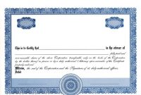 Blank Share Certificate Template Free 0