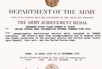 Certificate Of Achievement Army Template 5