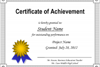 Certificate Of Achievement Template Word 8