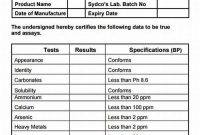 Certificate Of Analysis Template 2