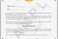 Certificate Of Authenticity Photography Template 10