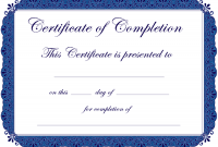 Certificate Of Completion Template Free Printable 3