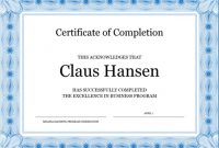 Certificate Of Completion Template Free Printable 8