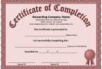 Certificate Of Completion Template Word 6