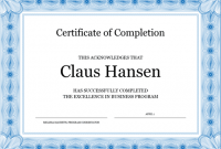 Certificate Of Completion Template Word 8