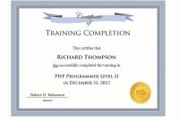 Certificate Of Completion Word Template 0