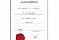 Certificate Of attainment Template