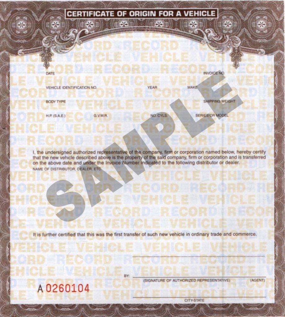 Certificate Of origin for A Vehicle Template6 Best Templates Ideas