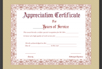 Certificate for Years Of Service Template8