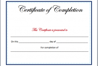 Certification Of Completion Template 6