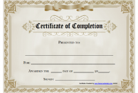 Certification Of Completion Template 7