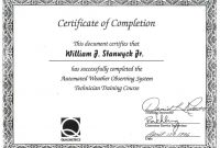 Certification Of Completion Template b8