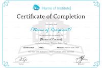 Class Completion Certificate Template 3