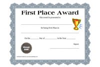 First Place Award Certificate Template 2