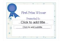 First Place Award Certificate Template 3