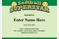 Free softball Certificate Templates 5