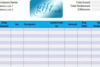 Gift Certificate Log Template 7
