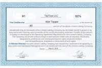 Llc Membership Certificate Template 8