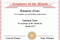 Manager Of the Month Certificate Template 4