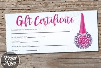 Nail Gift Certificate Template Free 2