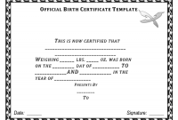 Official Birth Certificate Template 11