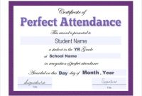 Perfect attendance Certificate Template 2