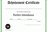 Perfect attendance Certificate Template 3