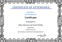 Perfect attendance Certificate Template 8