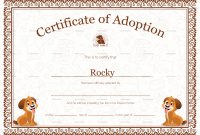Pet Adoption Certificate Template 9