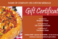 Pizza Gift Certificate Template 12