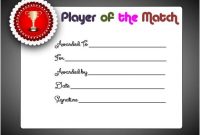 Player Of the Day Certificate Template 10