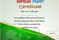 Player Of the Day Certificate Template 5
