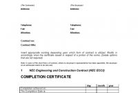 Practical Completion Certificate Template Uk 7