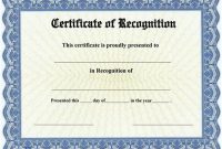 Printable Certificate Of Recognition Templates Free 6