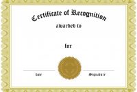 Printable Certificate Of Recognition Templates Free 9