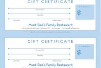 Restaurant Gift Certificate Template 10