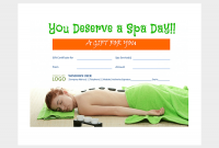 Spa Day Gift Certificate Template 2